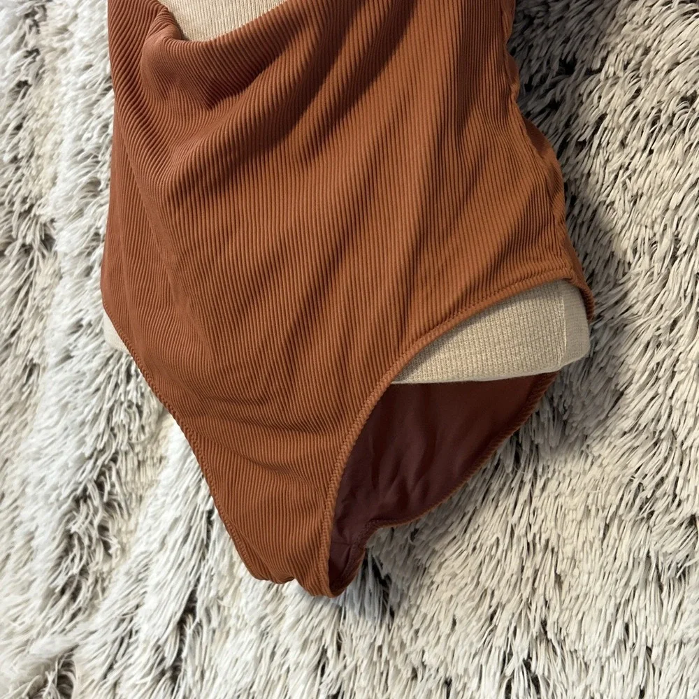 Brown Cutout One-Piece Swimsuit - Picture 3 of 7